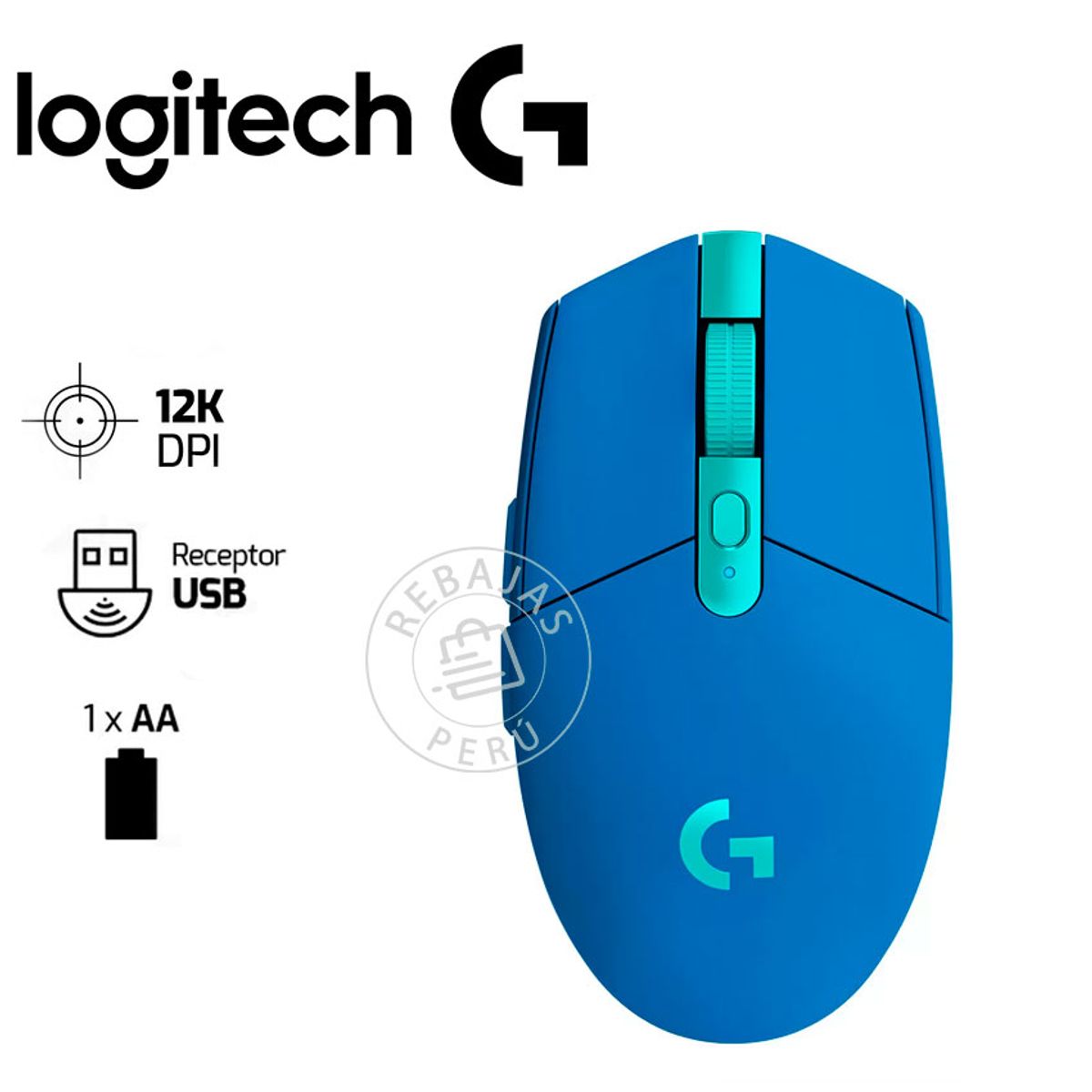 LOGITECH - Mouse Logitech G305 Lightspeed Wireless 12K DPI Gaming Azul