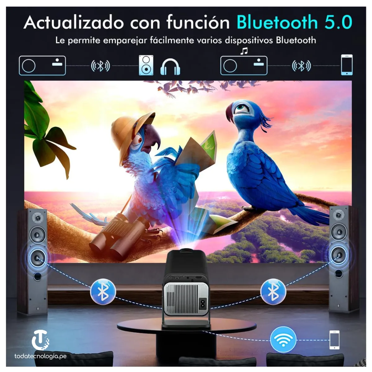 SEISA - Mini Proyector Inteligente HY320 Portátil Full HD