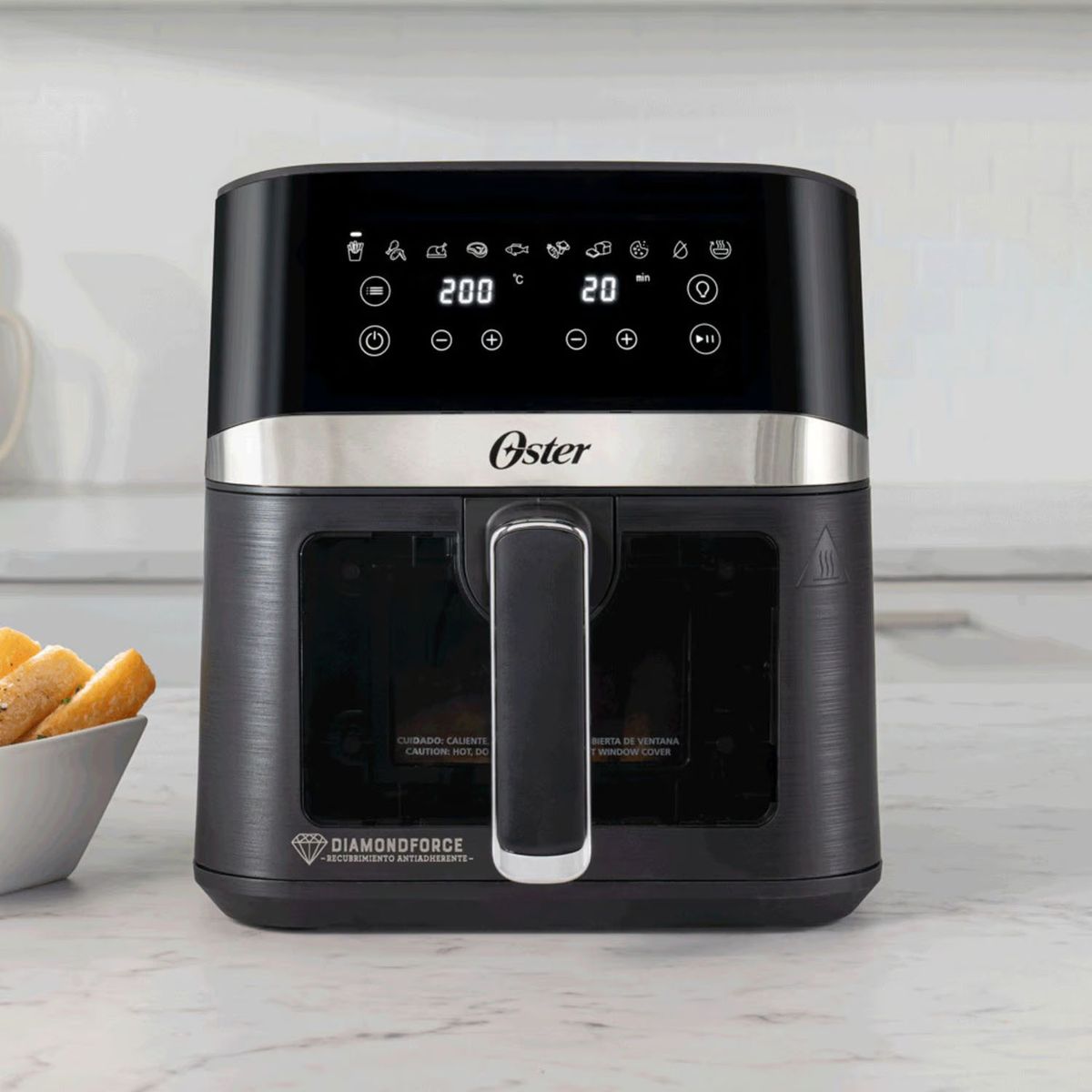 OSTER - Freidora de Aire Digital con Recubrimiento DiamondForce 4LT Negro CKSTAF40WDDF