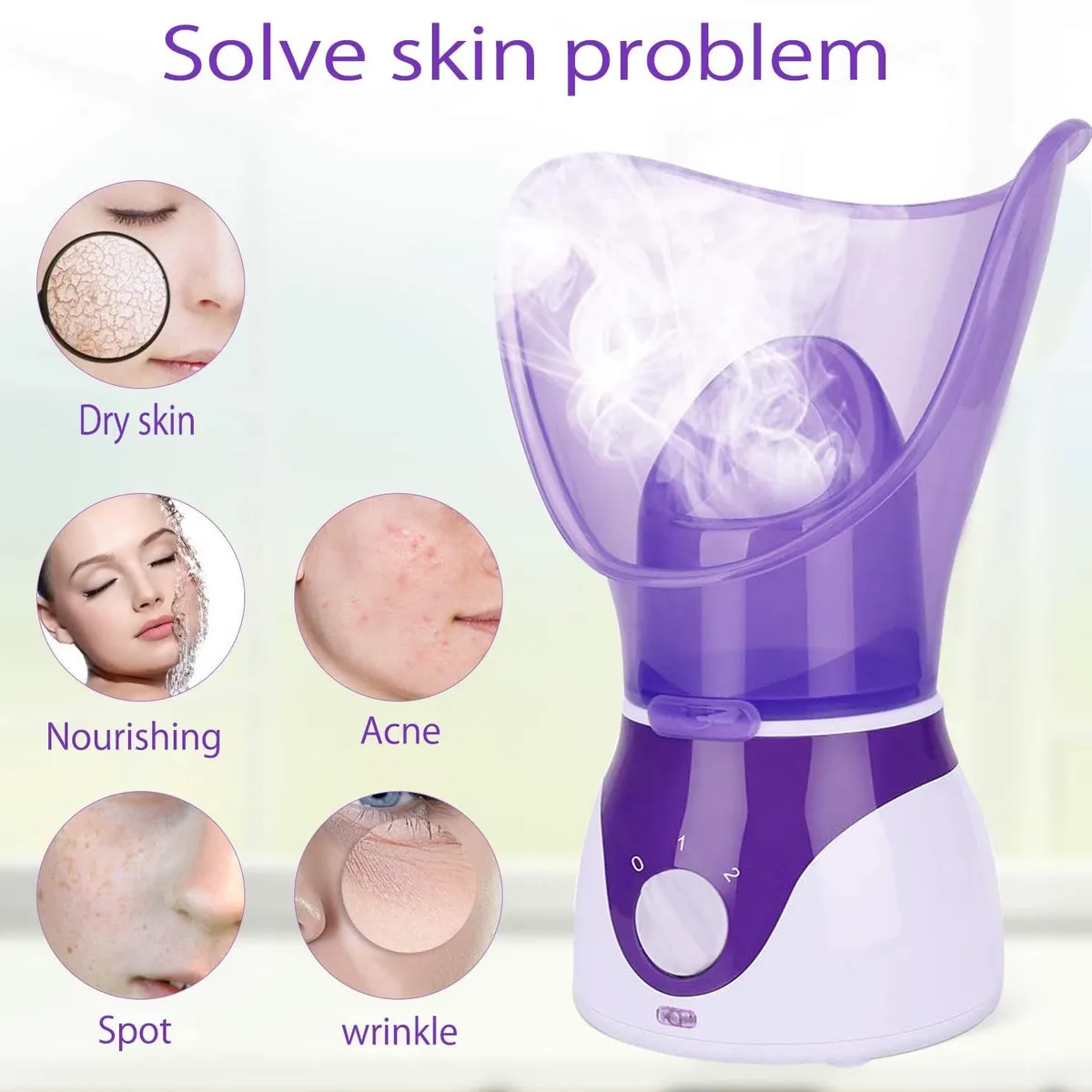 OEM - Mini Sauna Facial Vaporizador Limpieza Profunda Rehidrata Cara Cutis