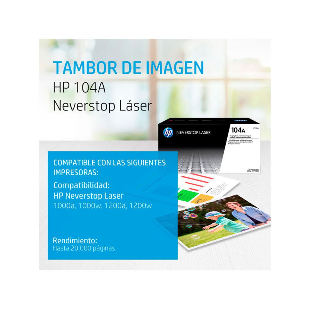 HP - DRUM HP 104A NEGRO W1104A ORIGINAL