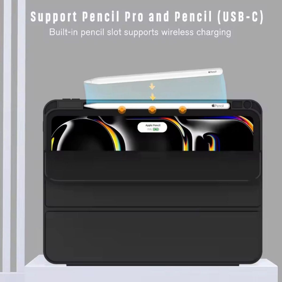 GENERICO - FUNDA CASE IMANTADO CON PENCIL PARA IPAD PRO 11" 2024 A2926, A 2837