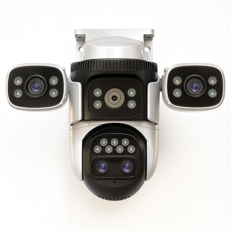 TRENDY TECH E I R L - Cámara de Seguridad 3 Lentes Zoom Optico 4K Visión Nocturna Graba Placas