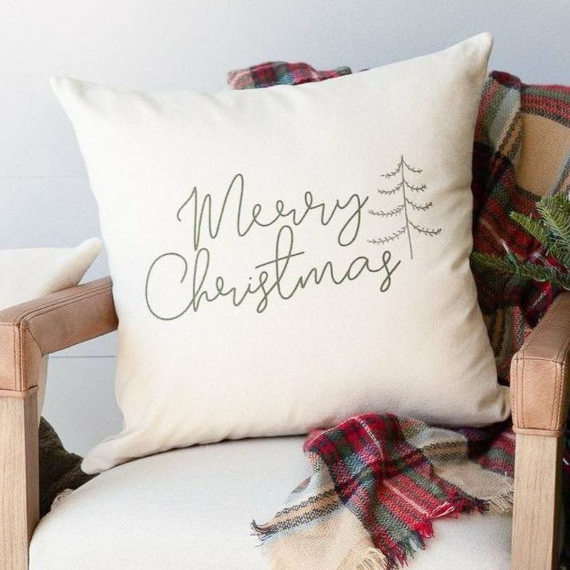 GENERICO - Cojin Minimal Merry Christmas Navidad 45x45 Decoraline