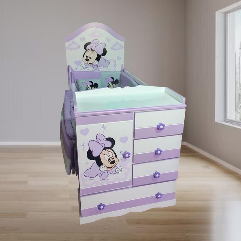 GENERICO - Cuna para bebe lila  - multicuna