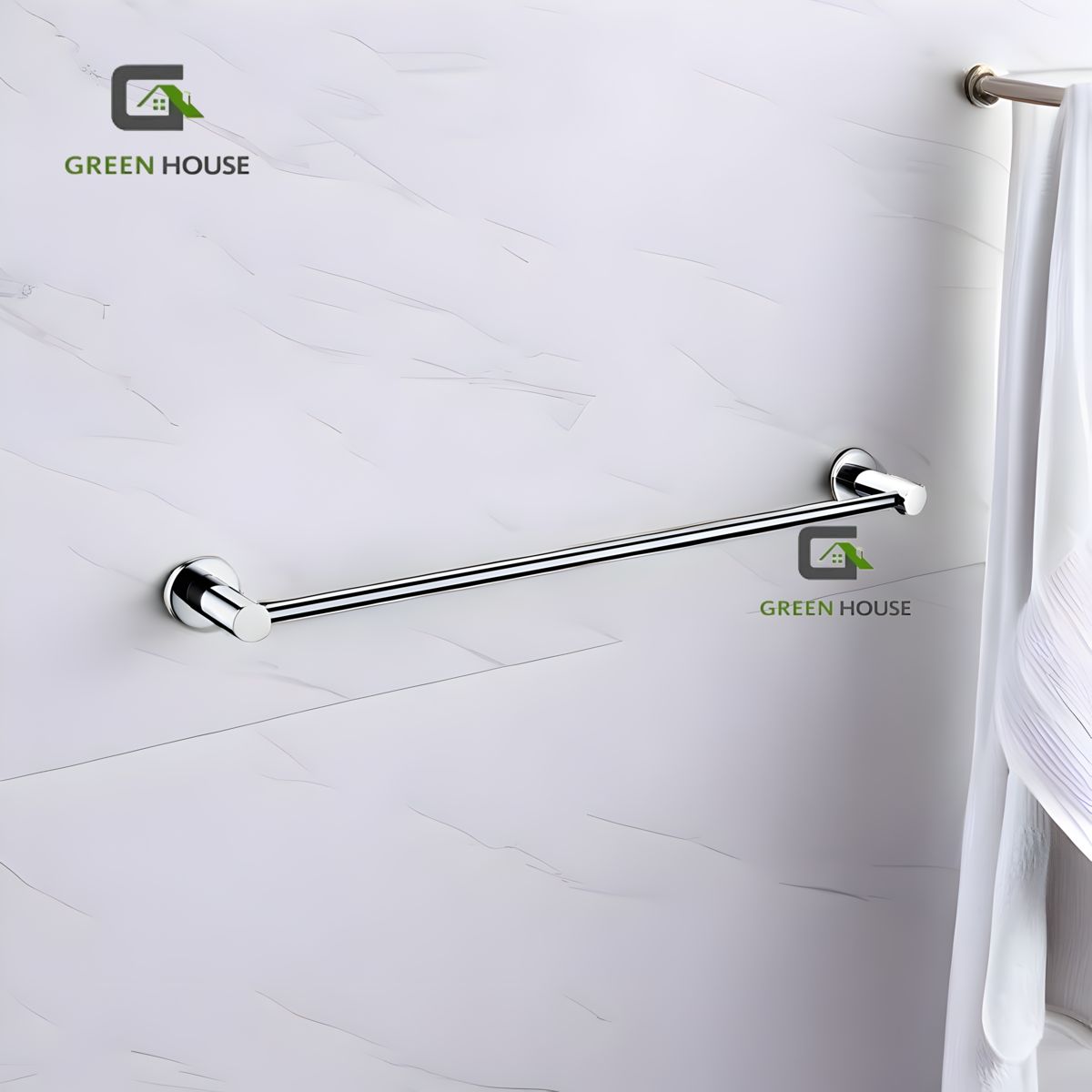 GREEN HOUSE - KIT DE DUCHA TECHO 12 PULGADAS ACERO CROMADO BRILLANTE
