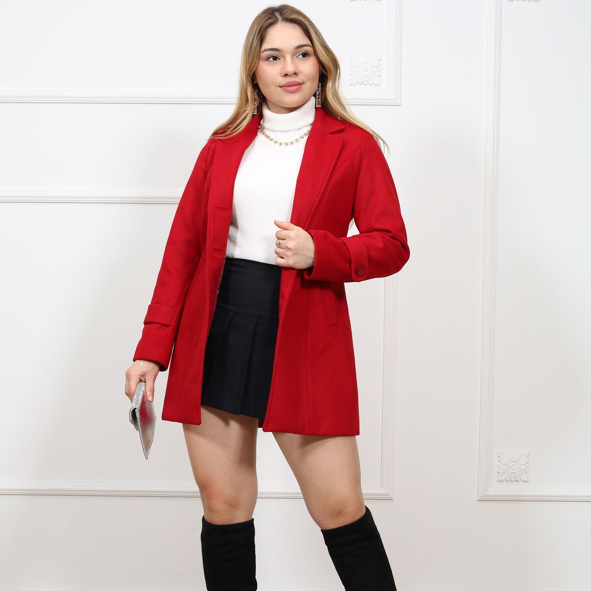 GENERICO - ABRIGO CORTE PRINCESA MUJER PAÑO AMERICANO