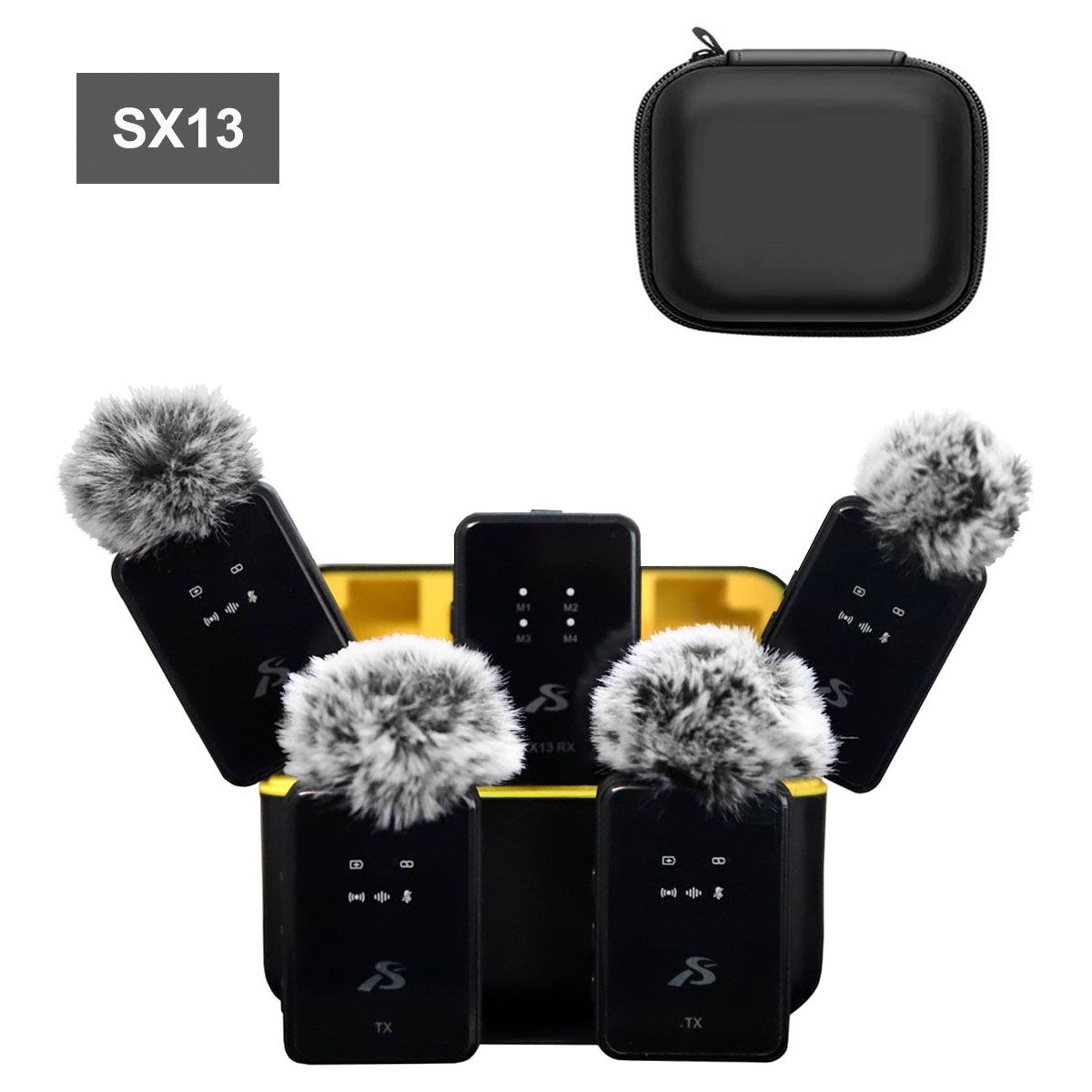 OEM - Micrófonos inalámbricos SX13 4 hablantes para Android, IOS, Cámaras y Equipos