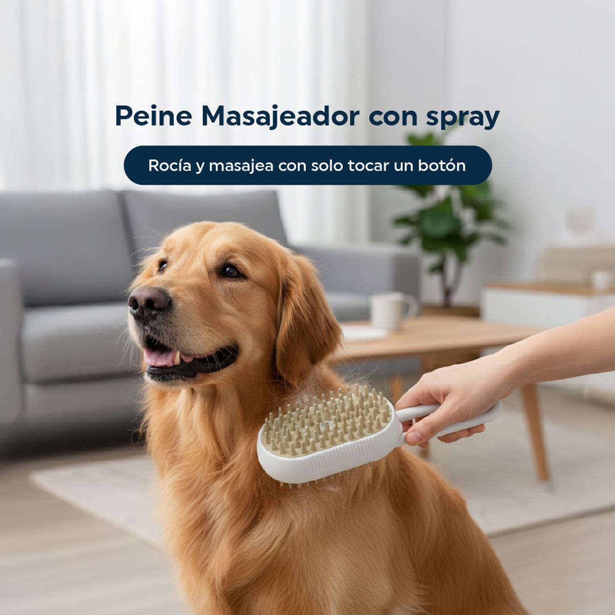 TRENDY TECH E I R L - Peine 3 en 1 para Mascotas Vapor, Masaje y Cepillado