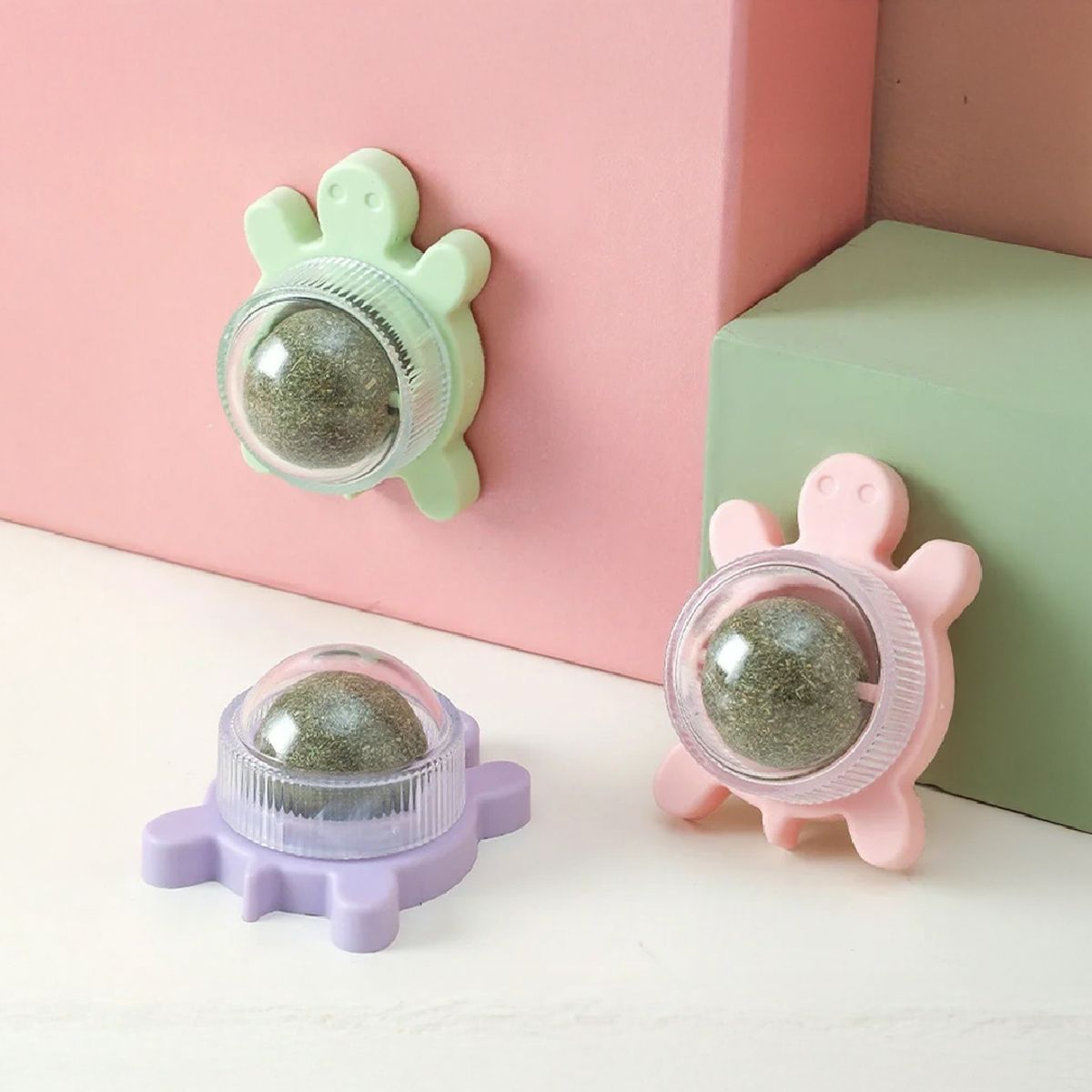 TRENDY TECH E I R L - Juguete para Gatos Bola de Catnip en Forma de Tortuga verde