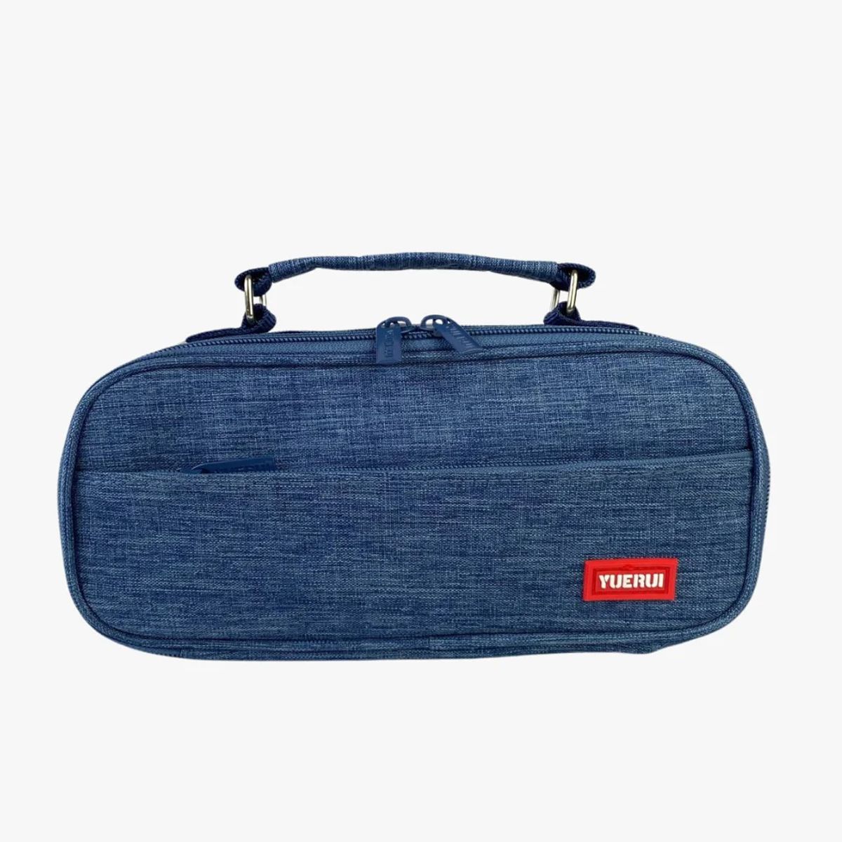 GENERICO - Estuche cartuchera doble cierre con asa -  Azul claro