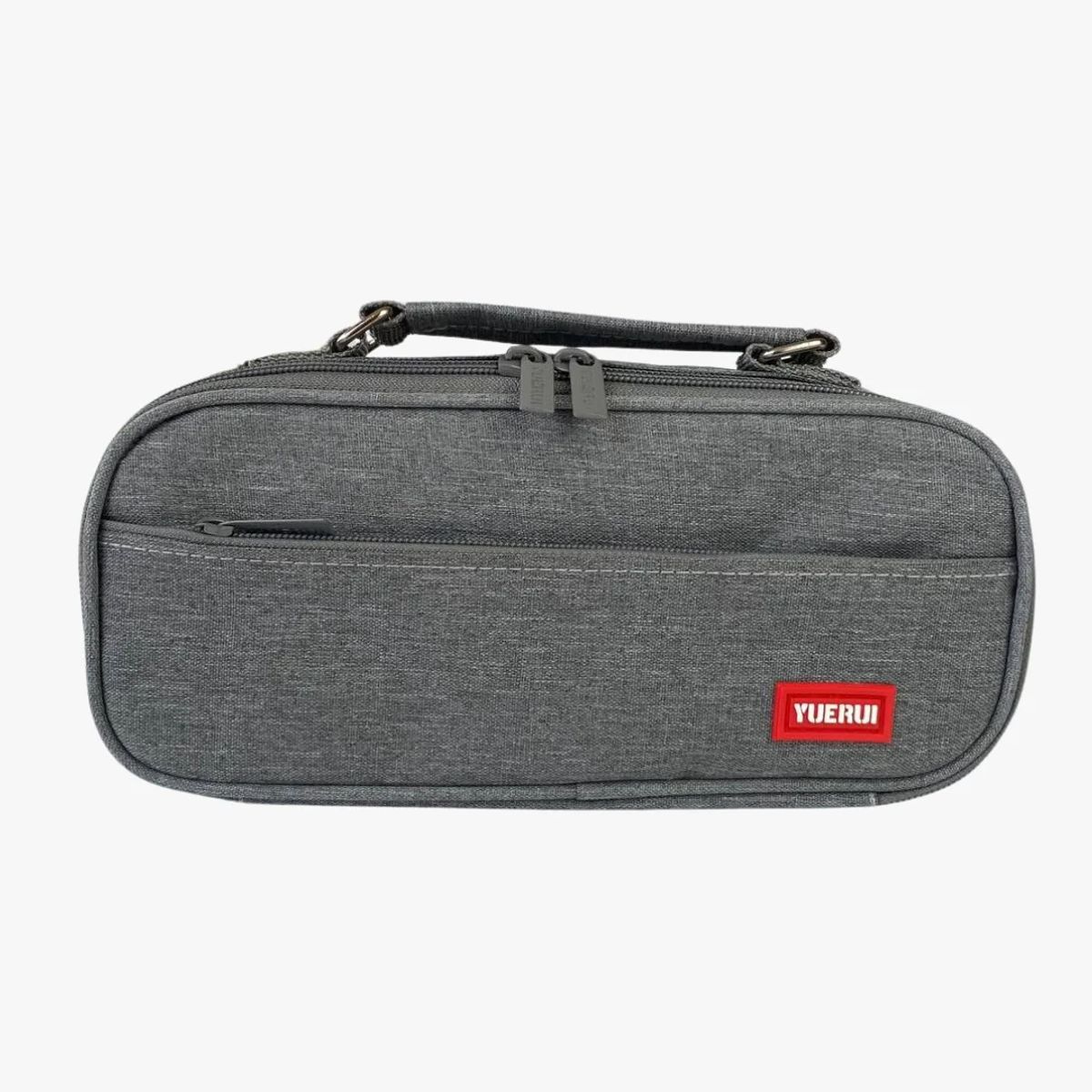 GENERICO - Estuche cartuchera doble cierre con asa - Plomo