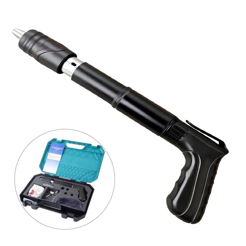 GENERICO - Pistola de Clavos Remachadora con Accesorios y Kit de Seguridad Negro