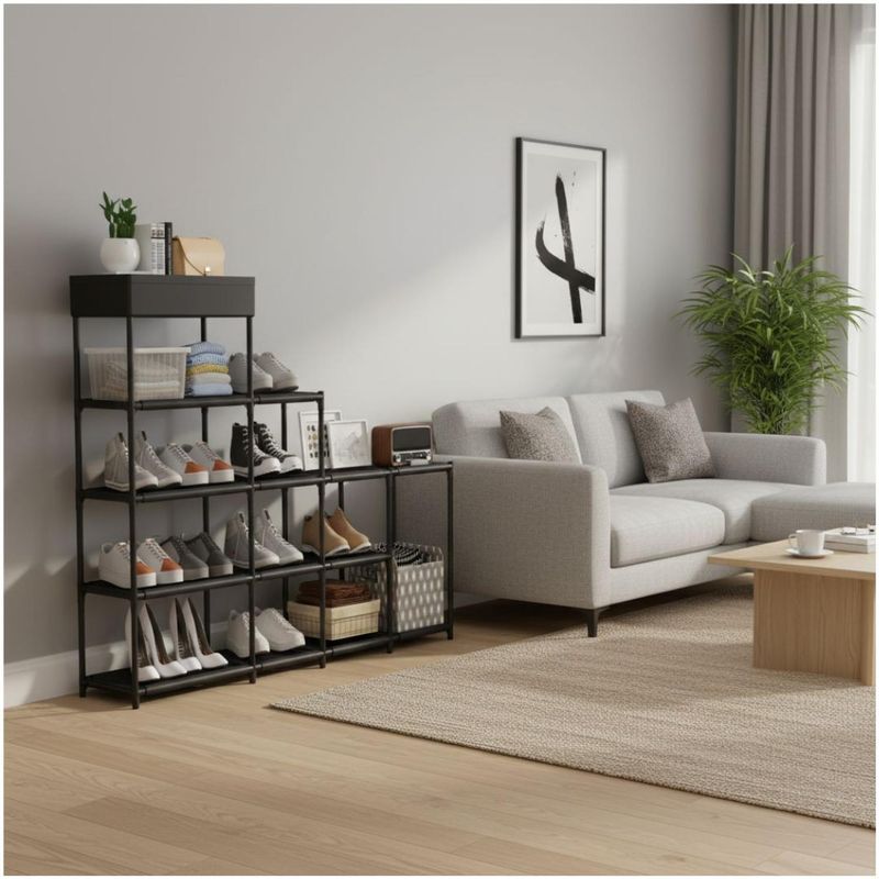 GENERICO - Estante Zapatera Organizador de Zapatos y Estantería 81x120x41cm Negro