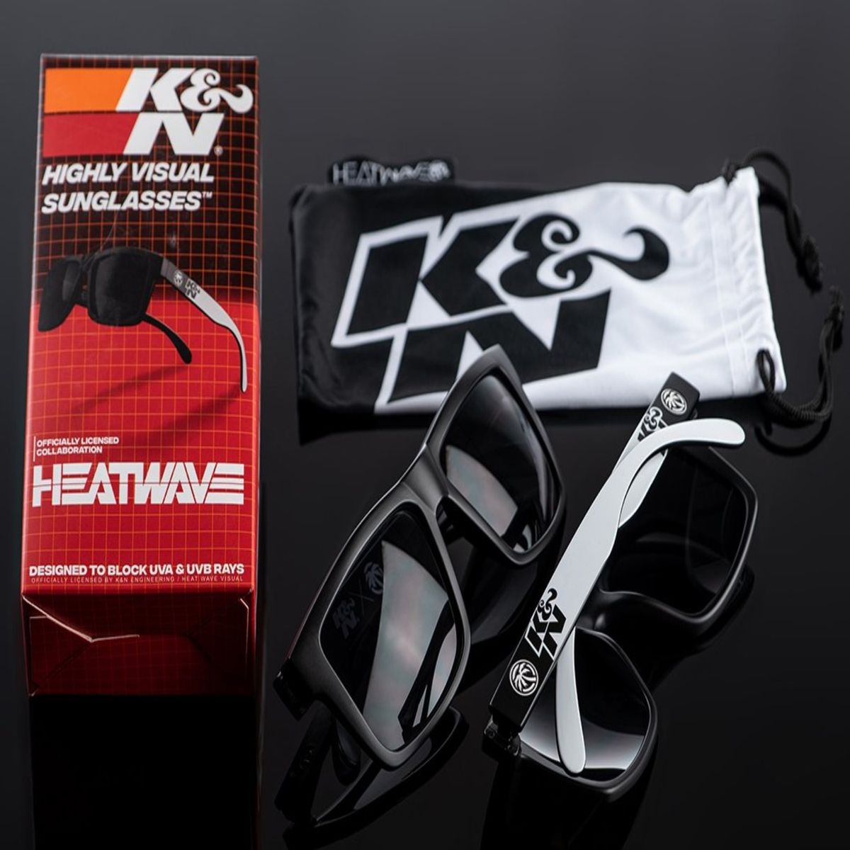 K&N - Lentes de sol K&N  Heatwave Matte Silver