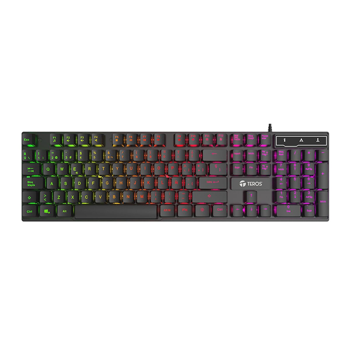 TEROS - Teclado Gamer TEROS TE-4072G RGB USB Negro