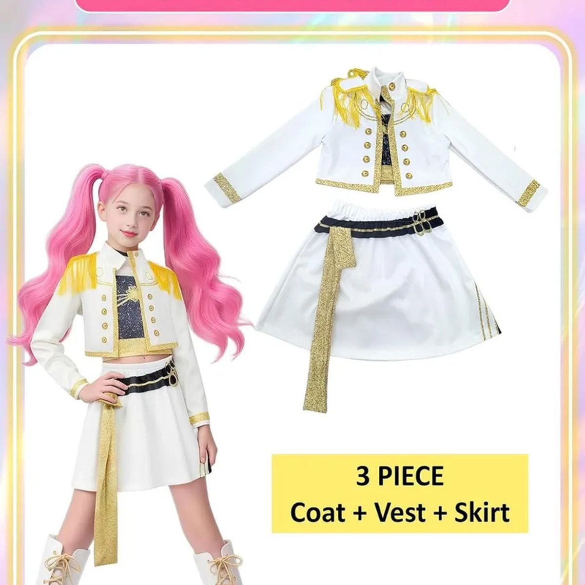 TIOZONEY - Disfraz Niñas Caza Demonios K-pop Rumi Zoey Mira Halloween 100cm