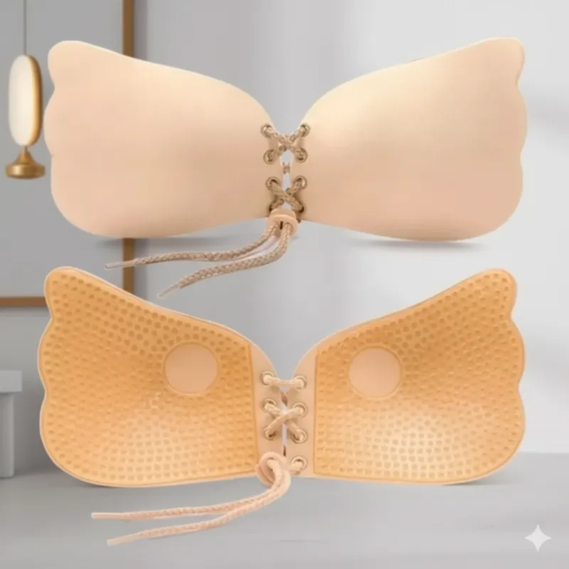 GENERICO - SUJETADOR ADHESIVO INVISIBLE TIPO MARIPOSA-NUDE