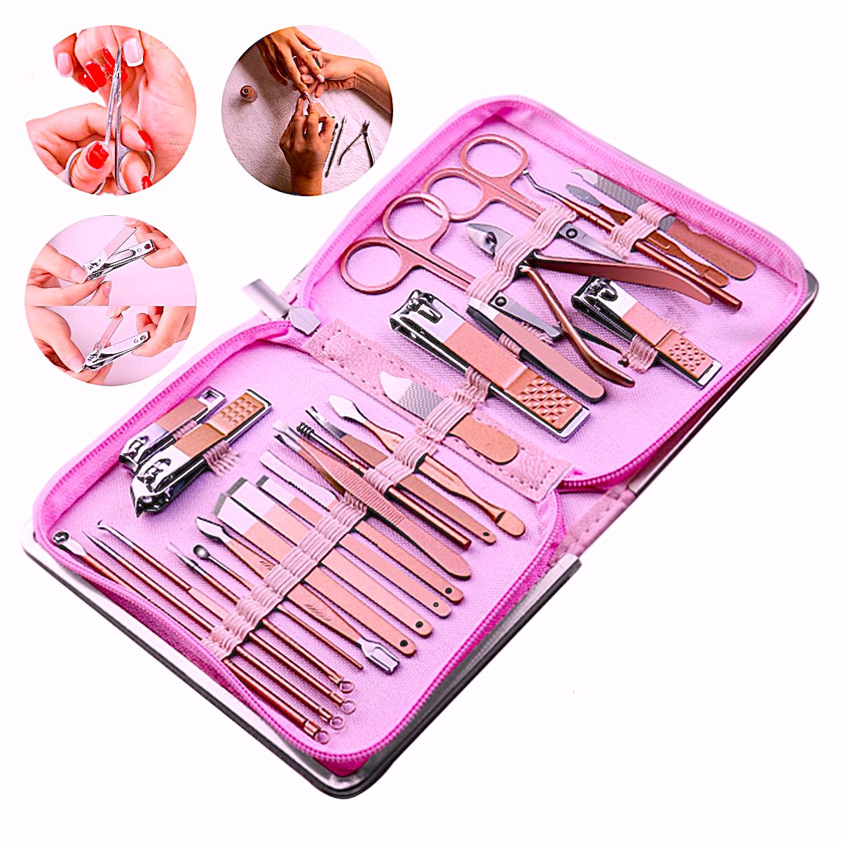 GENERICO - Combo 26 piezas cortadora de uñas Acero Inoxidable