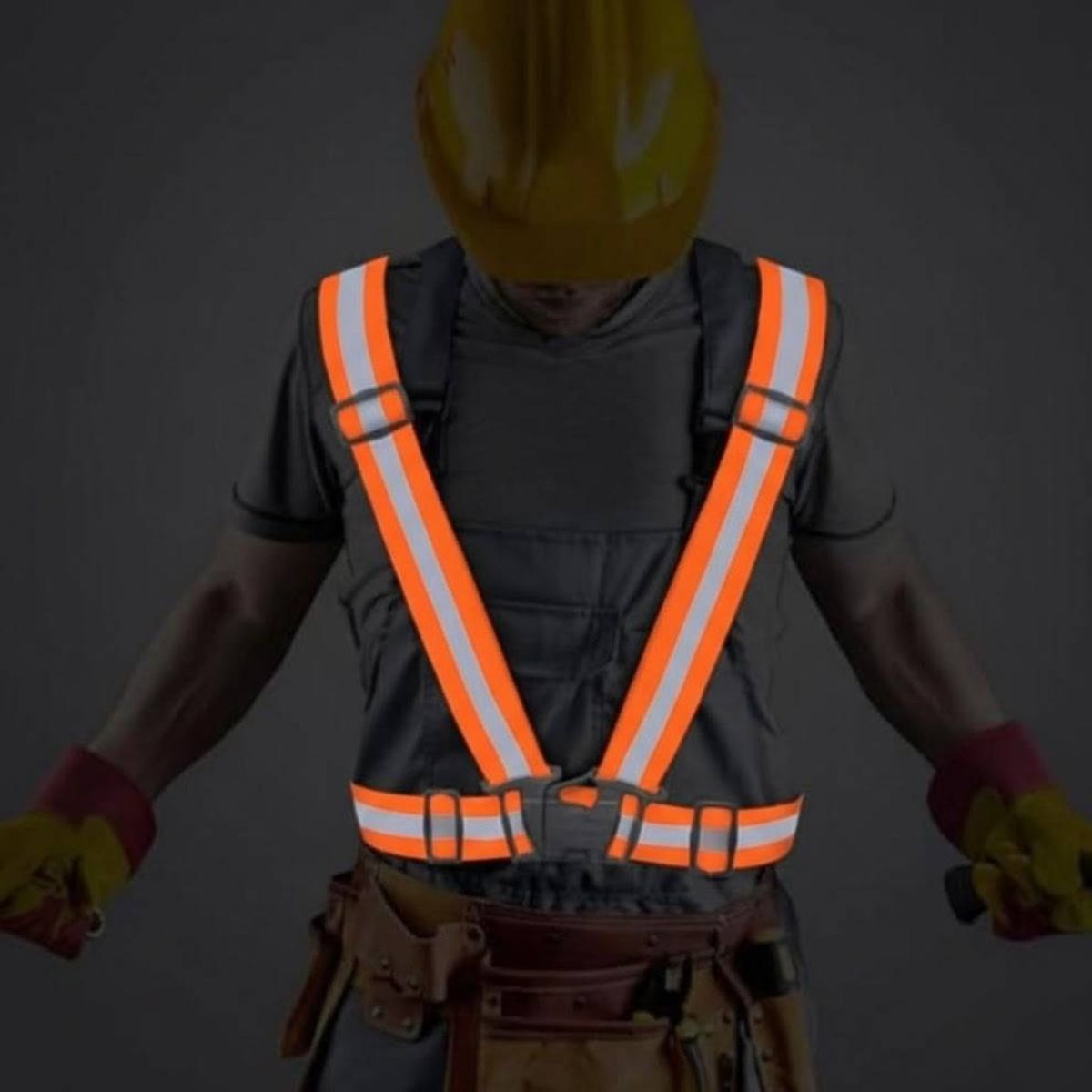 GENERICO - CRUCETA O CHALECO TIPO CRUCETA REFLECTIVO DE ALTA CALIDAD NARANJA