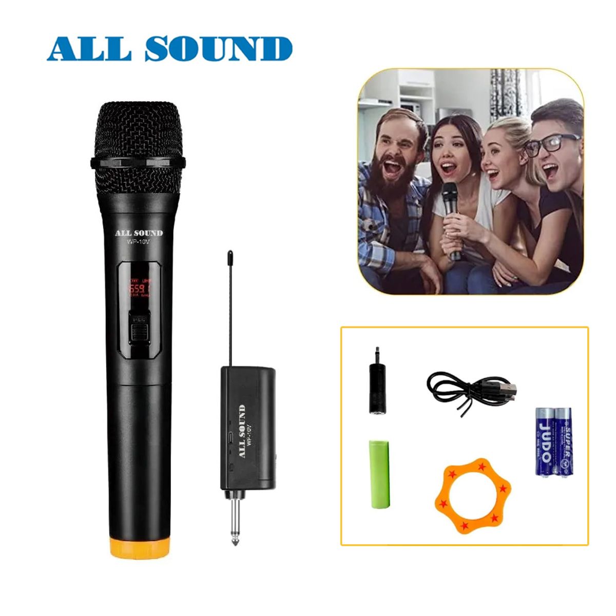 GENERICO - Micrófono de Mano Inalámbrico SemiProfesional - Marca All Sound WP10V