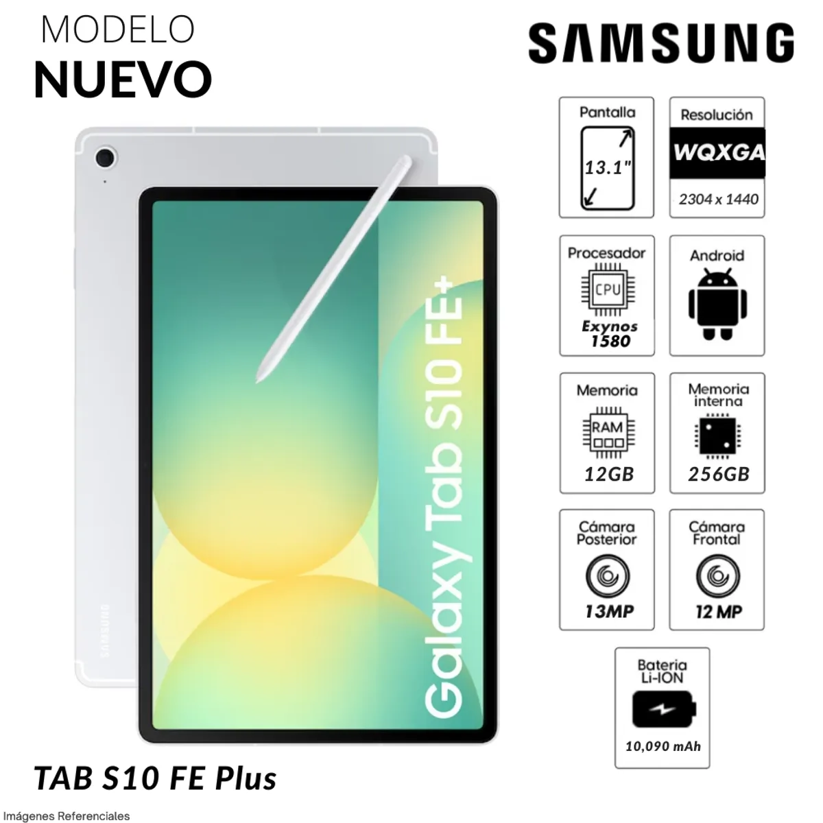 SAMSUNG - Tablet Samsung Galaxy Tab S10 FE Plus 13.1"  WQXGA+ 12GB 256GB + S-Pen - Silver
