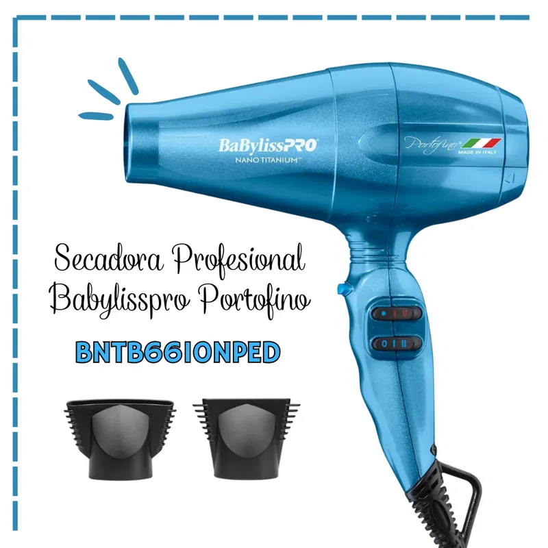 BABYLISS PRO - Secadora Profesional BabylissPro Portofino Azul - BNTB6610NPED