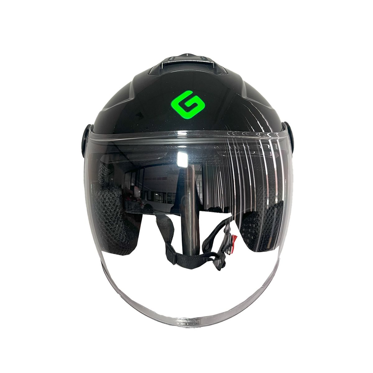 GREENLINE - CASCO PARA MOTO DOBLE VISOR, tipo Abierto, Greenline 502 NEGRO