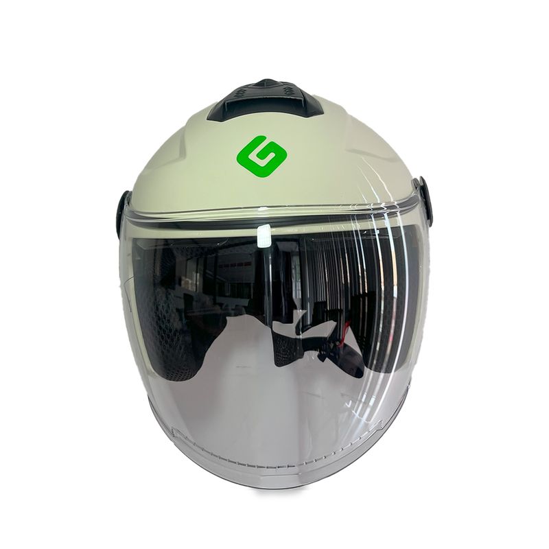 GREENLINE - CASCO PARA MOTO DOBLE VISOR, tipo Abierto, Greenline 502 BLANCO