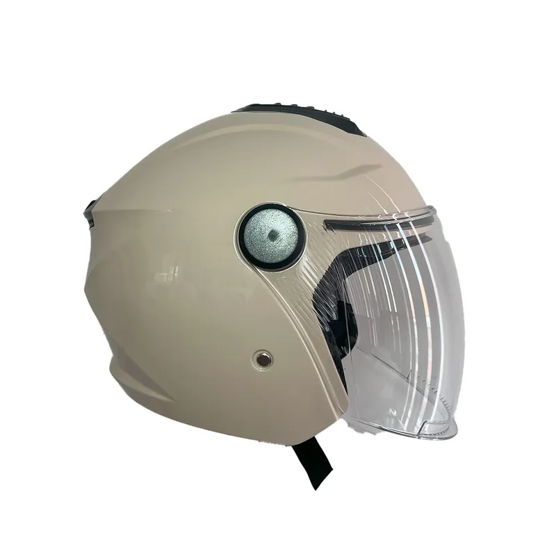 GREENLINE - CASCO PARA MOTO DOBLE VISOR, tipo Abierto, Greenline 502 CREMA
