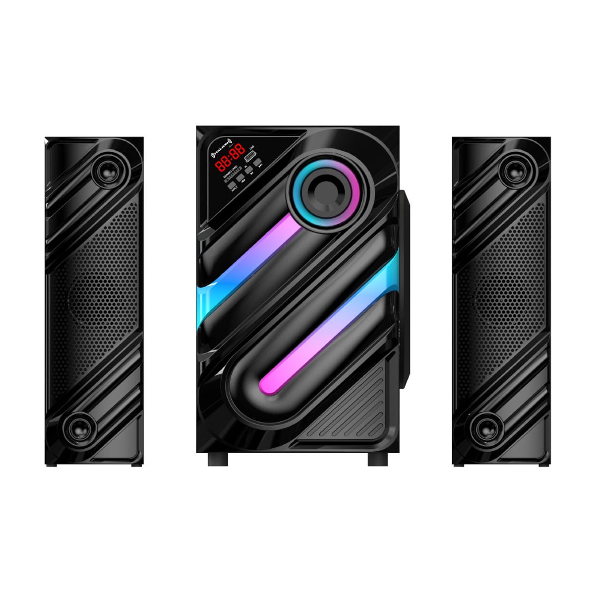 HALION - Parlante 2.1 Halion HA-F77 Thanos Subwoofer 8" USB, SD, BT, FM 200w