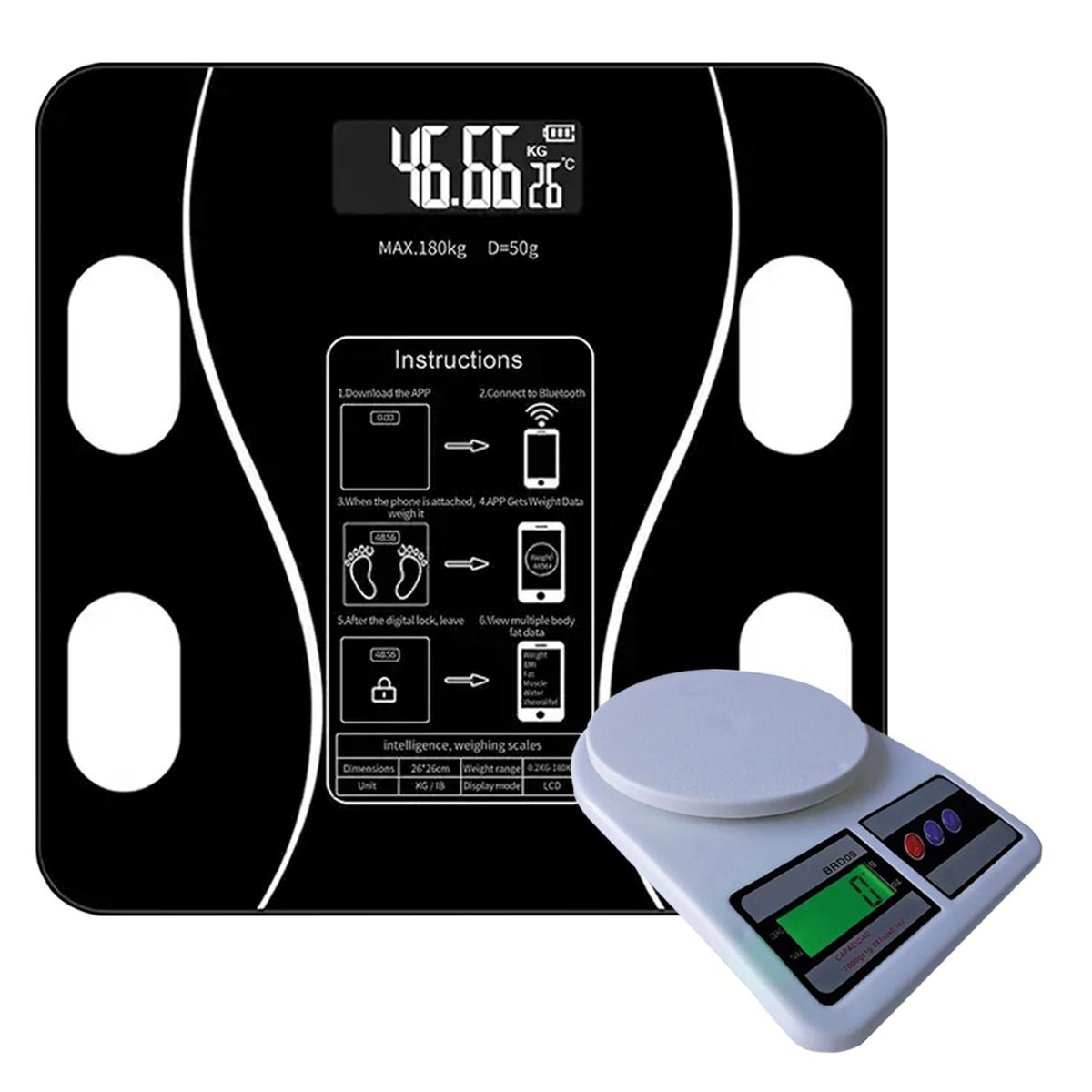 GENERICO - Balanza Digital Bluetooth Control de Peso + Balanza Gramera de Cocina