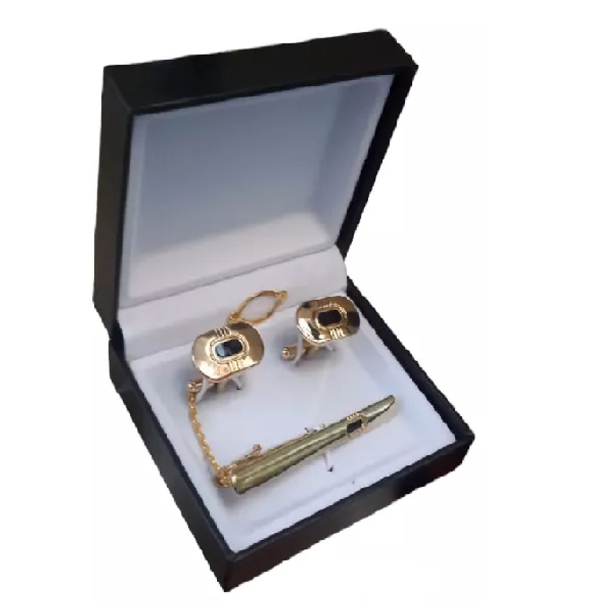 GENERICO - Set Gemelos con Pisa Corbata - Dorado