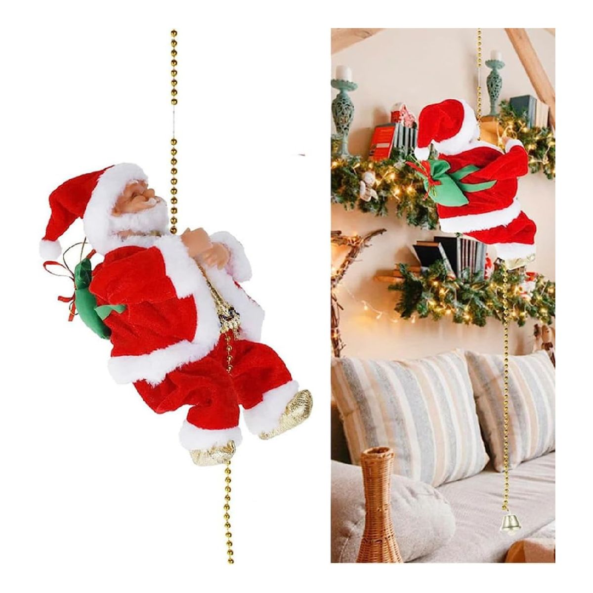 GENERICO - Papá Noel Sube Cuerda Decorativo