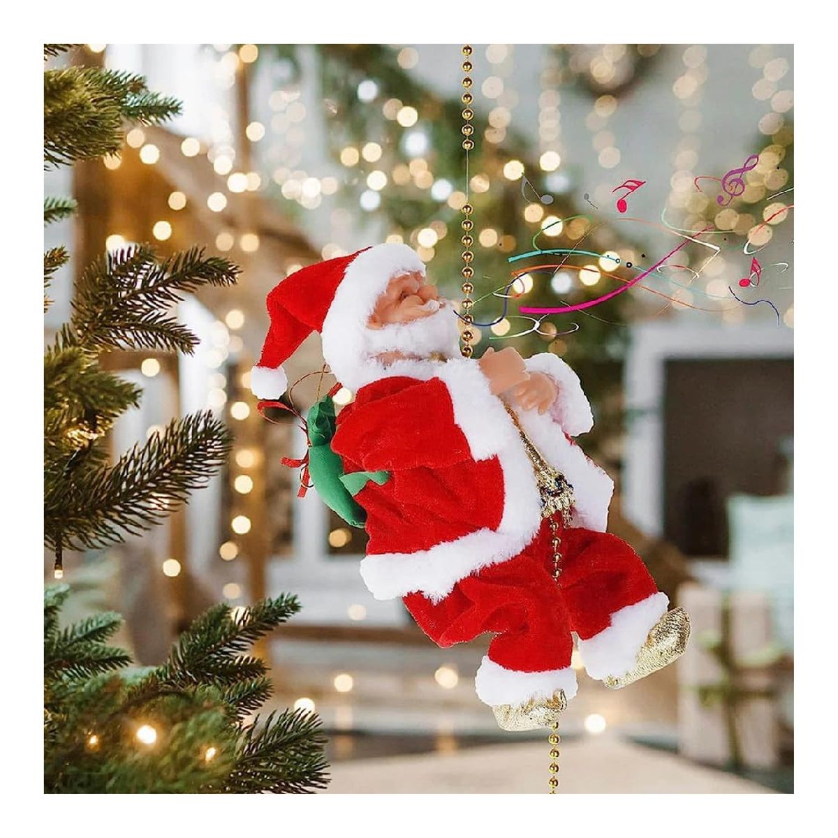 GENERICO - Papá Noel Sube Cuerda Decorativo