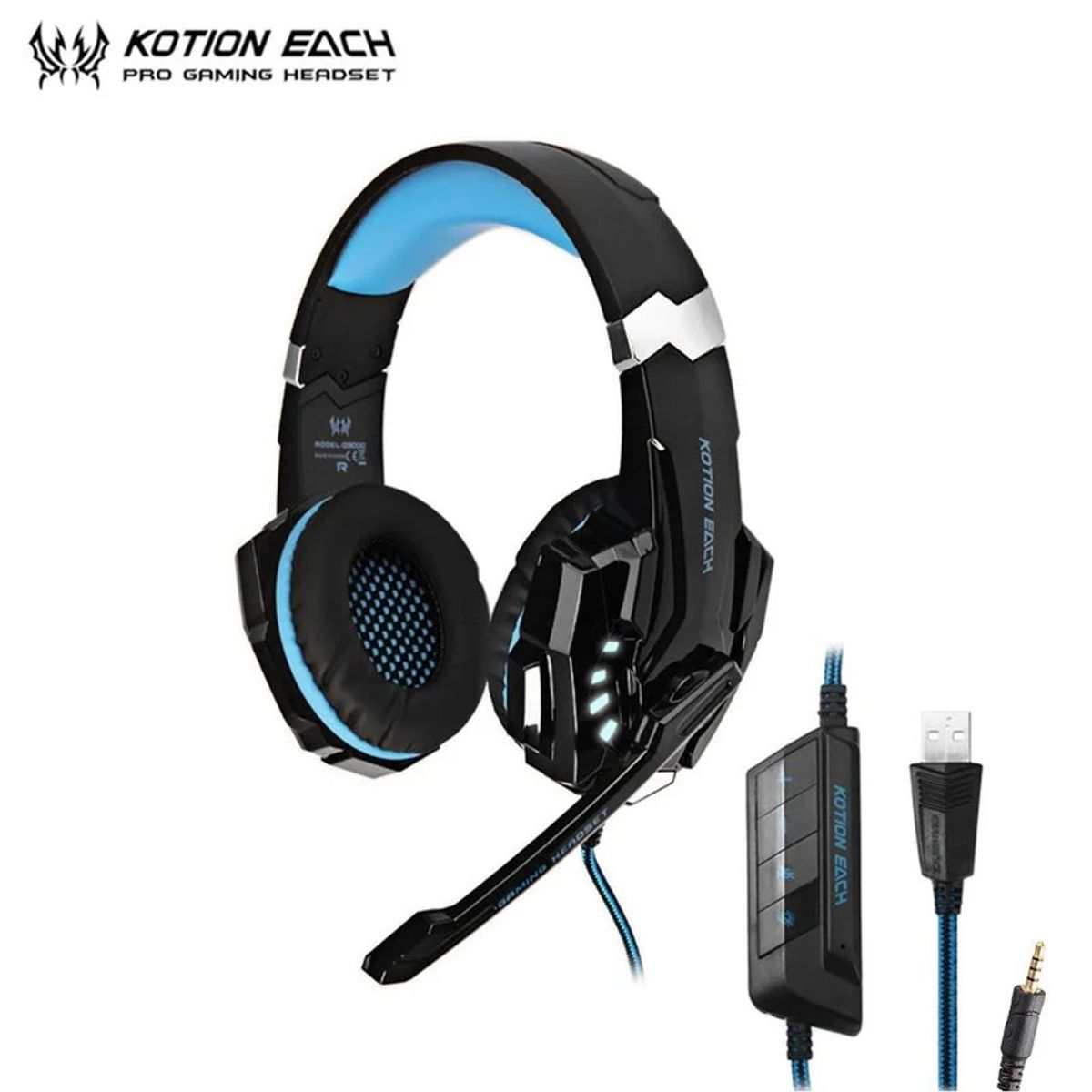 GENERICO - Kotion Each G9000 Headset Gammer Audifono con Microfono Auricular Led