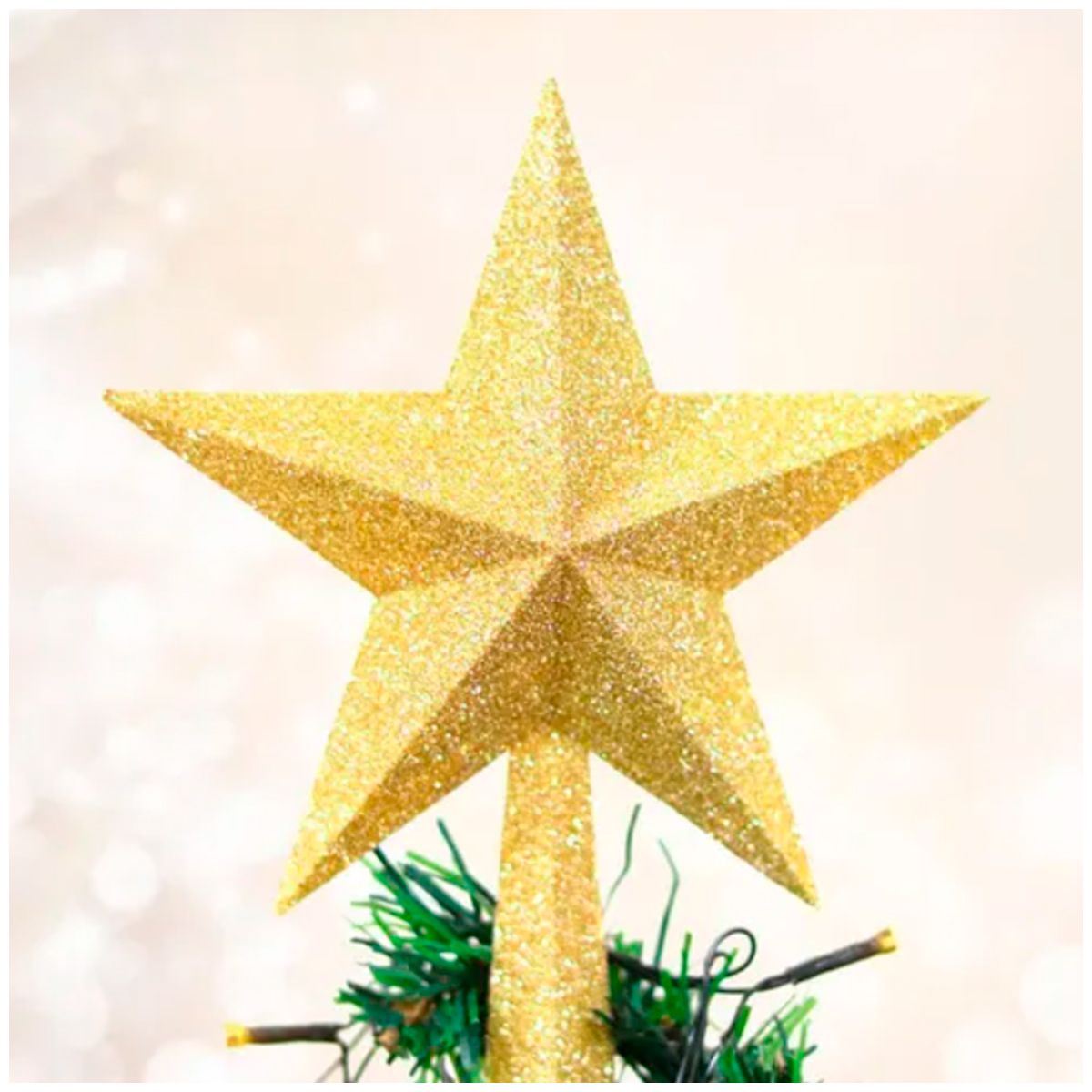 GENERICO - Estrella de navidad dorada reluciente