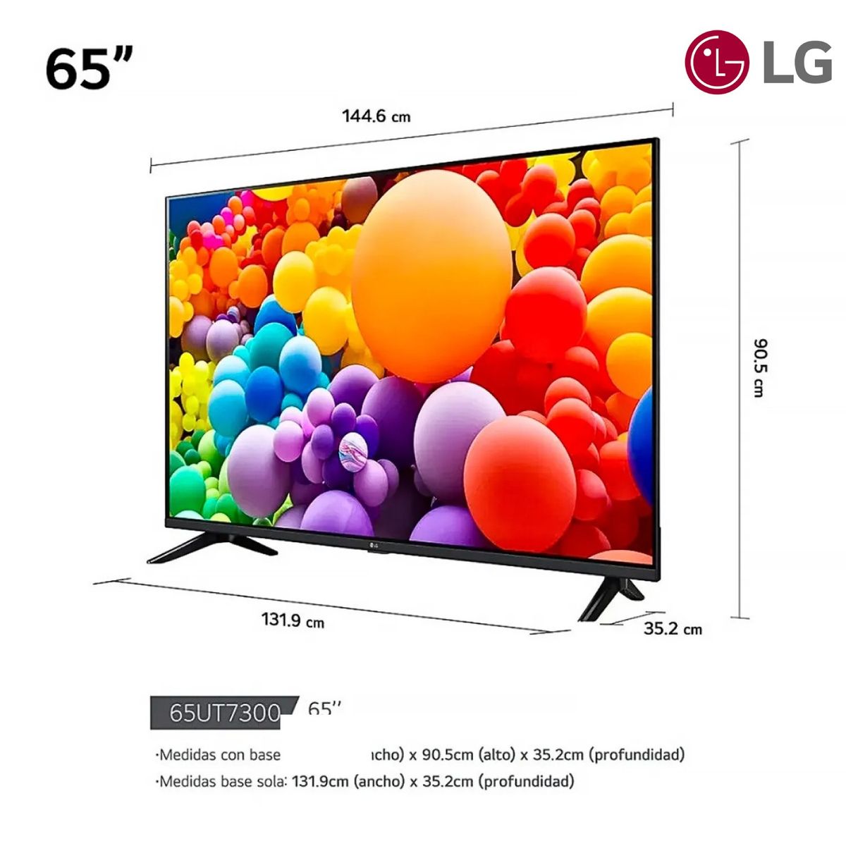 LG - Televisor LG 65” UHD 4K Thinq Ai 65UT7300PSA + CONTROL MAGIC