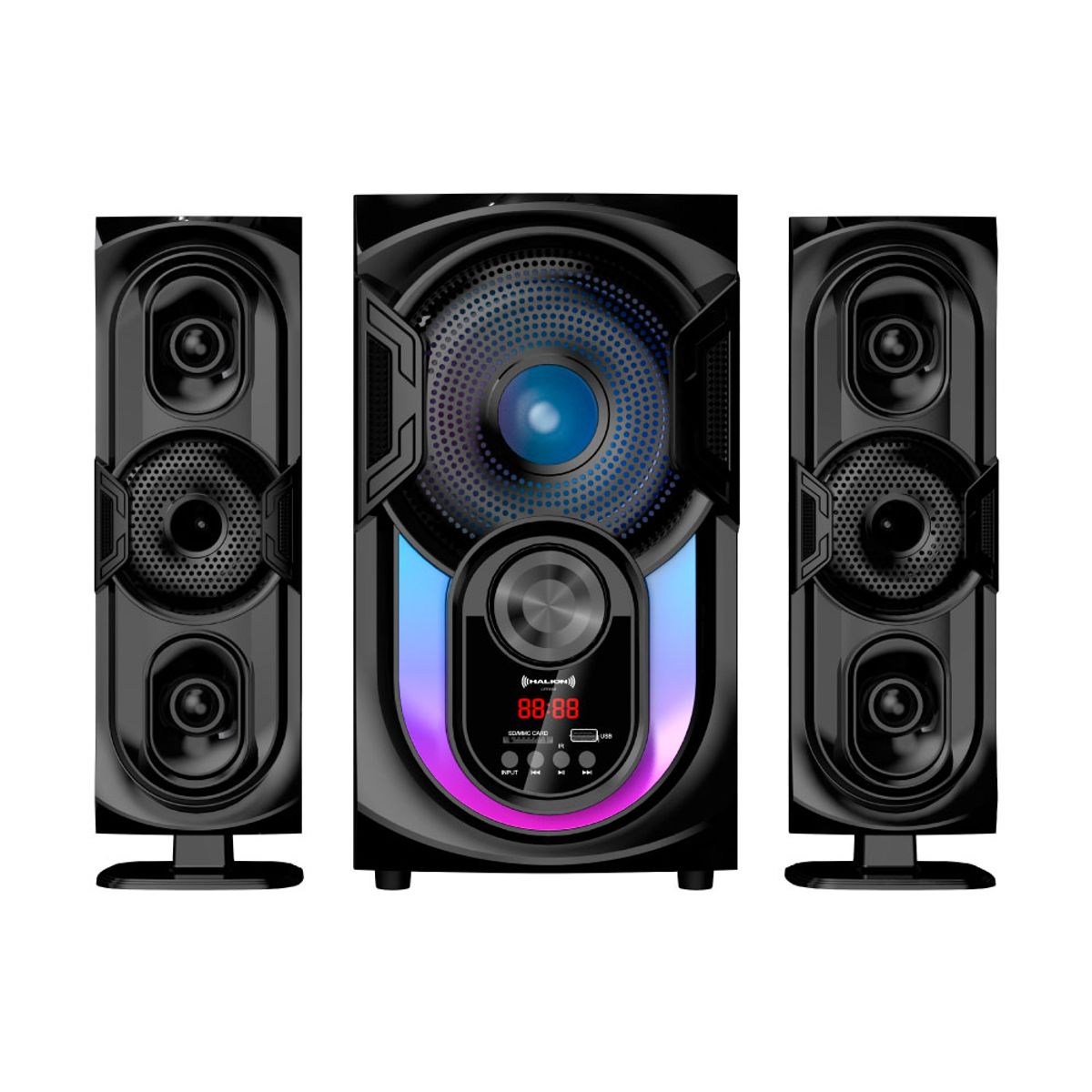 HALION - Parlante 2.1 Halion HA-F62 Oxford Subwoofer 6.5" USB, SD, BT, FM 200w
