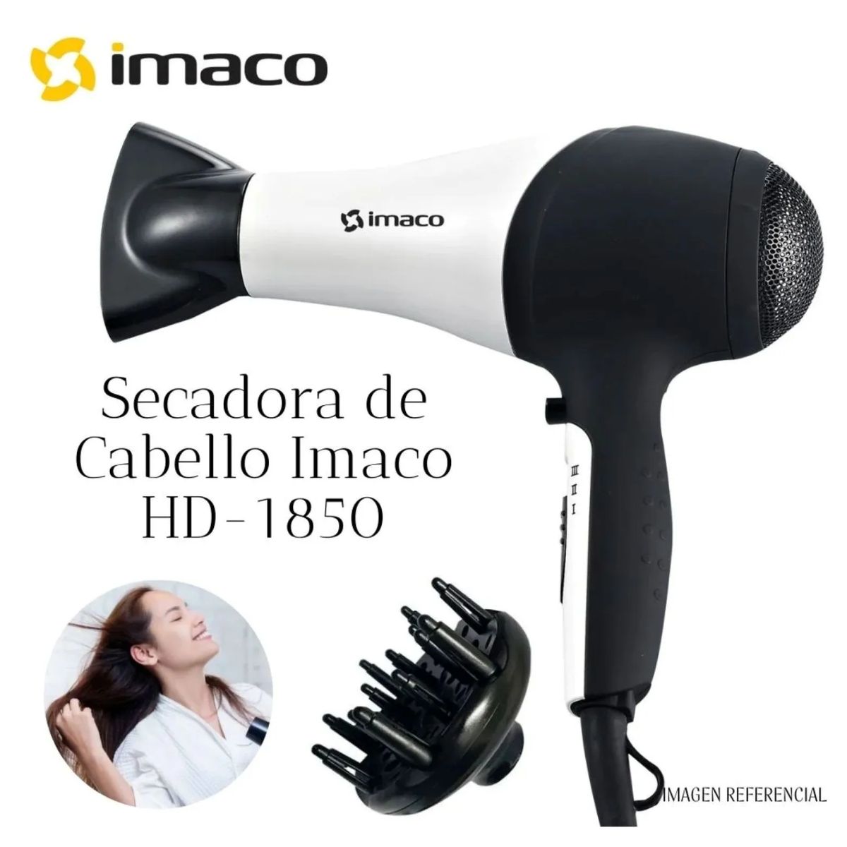 IMACO - Secadora de cabello 1800w hd1850 imaco