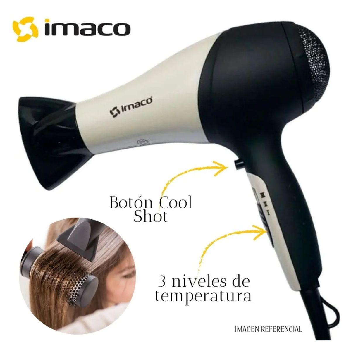 IMACO - Secadora de cabello 1800w hd1850 imaco