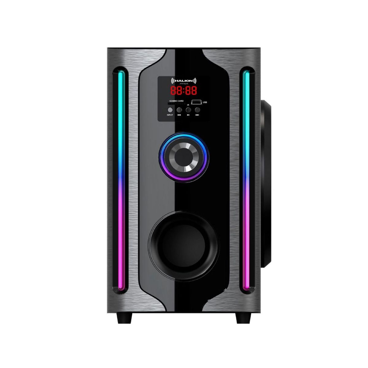 HALION - Parlante 2.1 Halion HA-F84 Avenger Subwoofer 8" USB, SD, BT, FM 250w