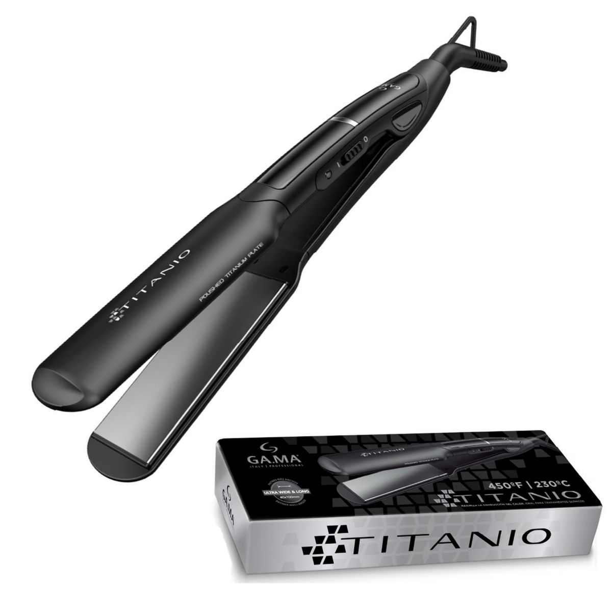 GAMA - Plancha Alisadora De Cabello Gama X-wide Titanio