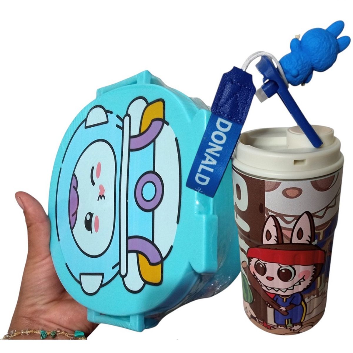 GENERICO - Pack de un tapper y Un tomatodo 500ML Termico azul