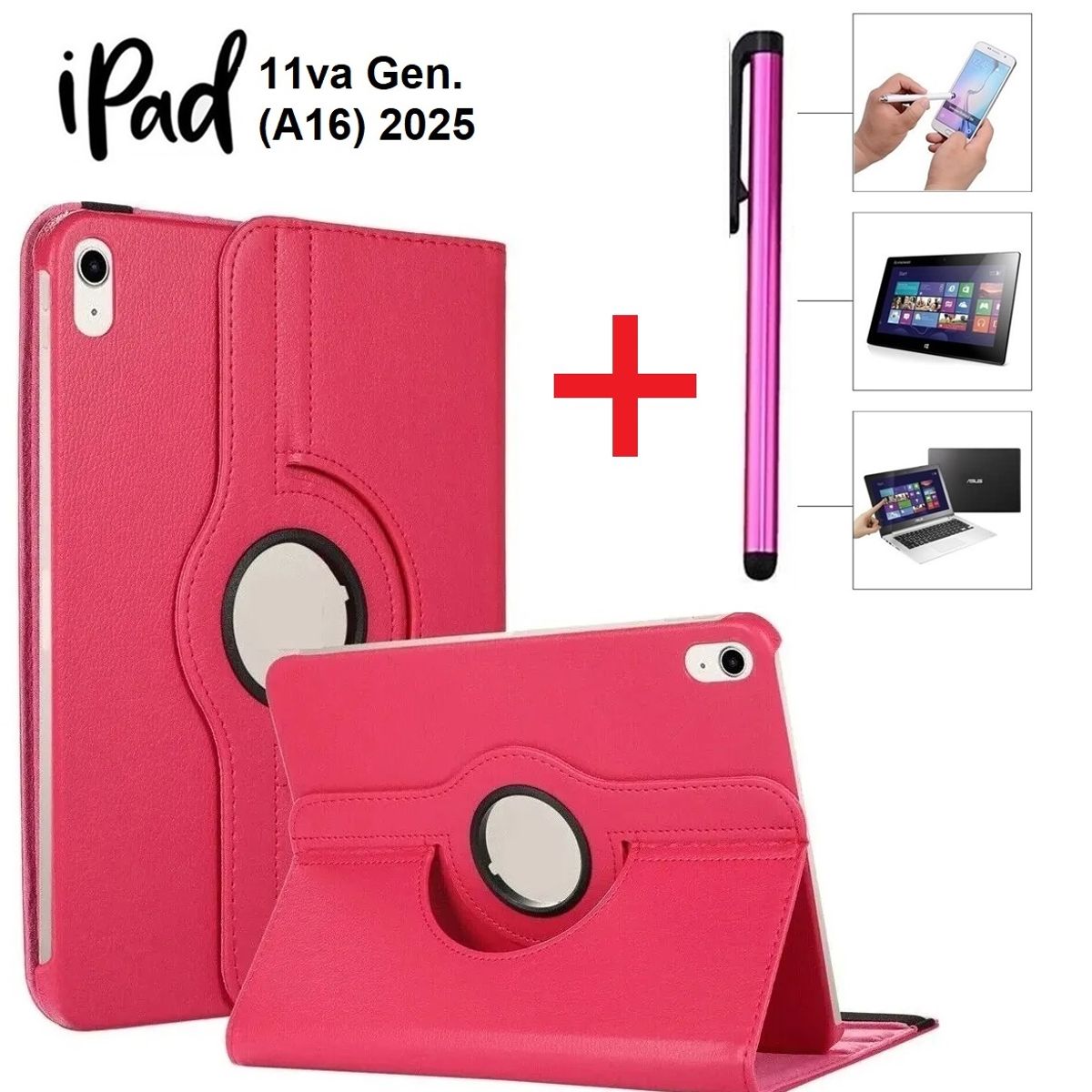GENERICO - Funda + Lapiz Optico para iPad 11va 2025 (A16) A3354 A3355 A3356