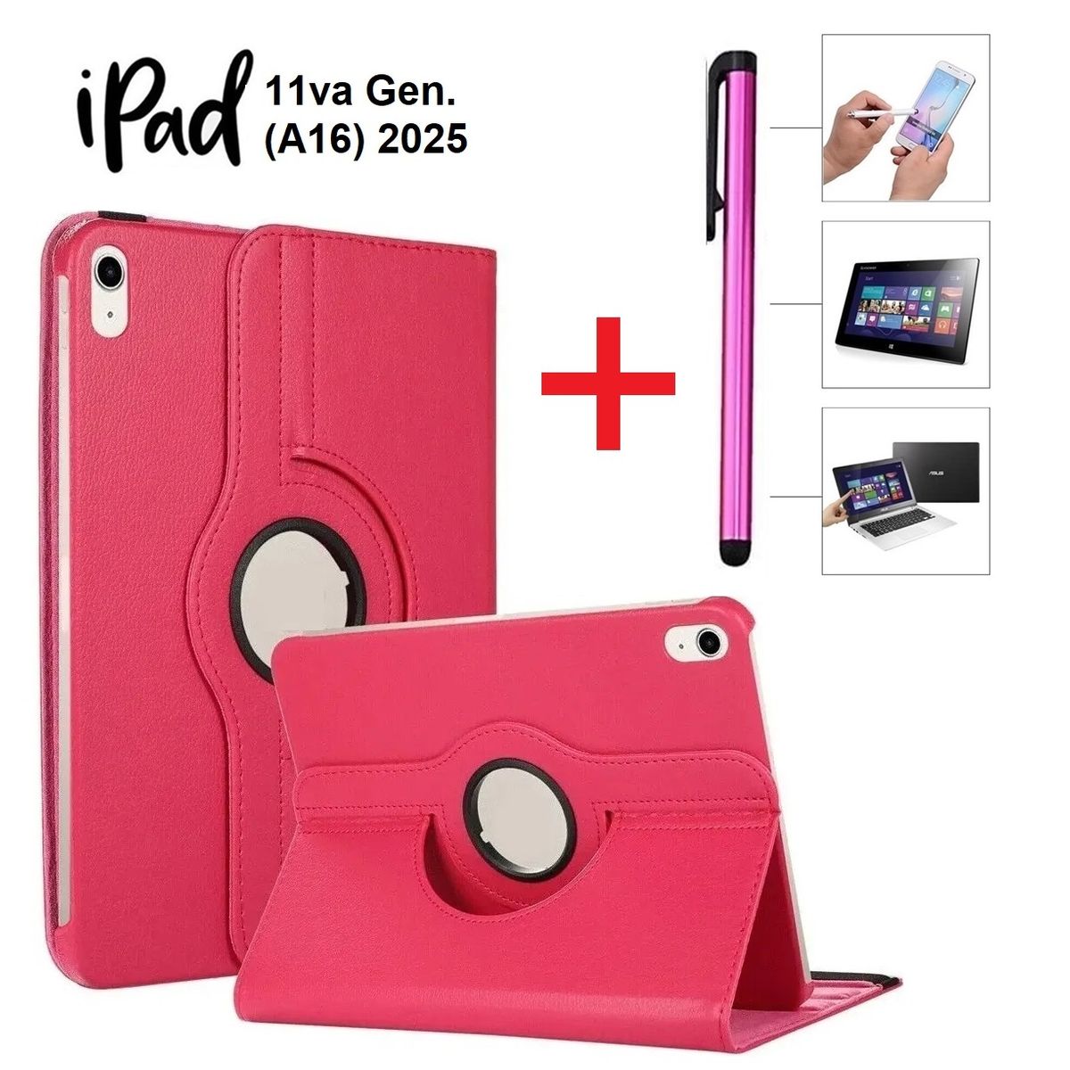 GENERICO - Funda + Lapiz Optico para iPad 11va 2025 (A16) A3354 A3355 A3356