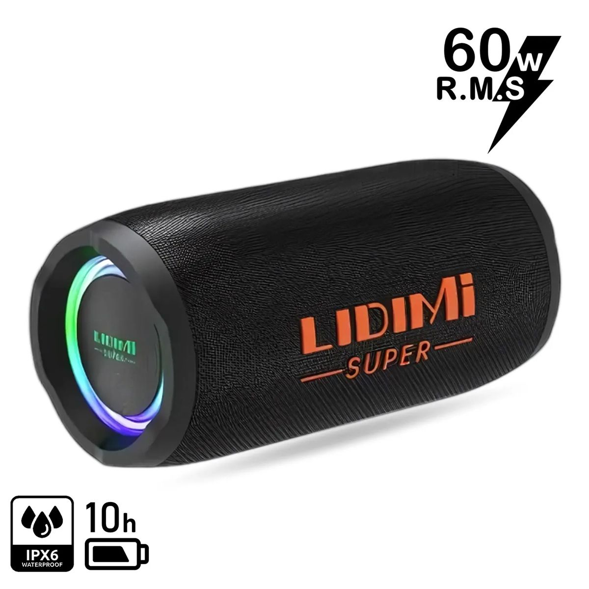 LIDIMI - Parlante Portátil Lidimi Super D-S683 60W Led RGB Bluetooth USB