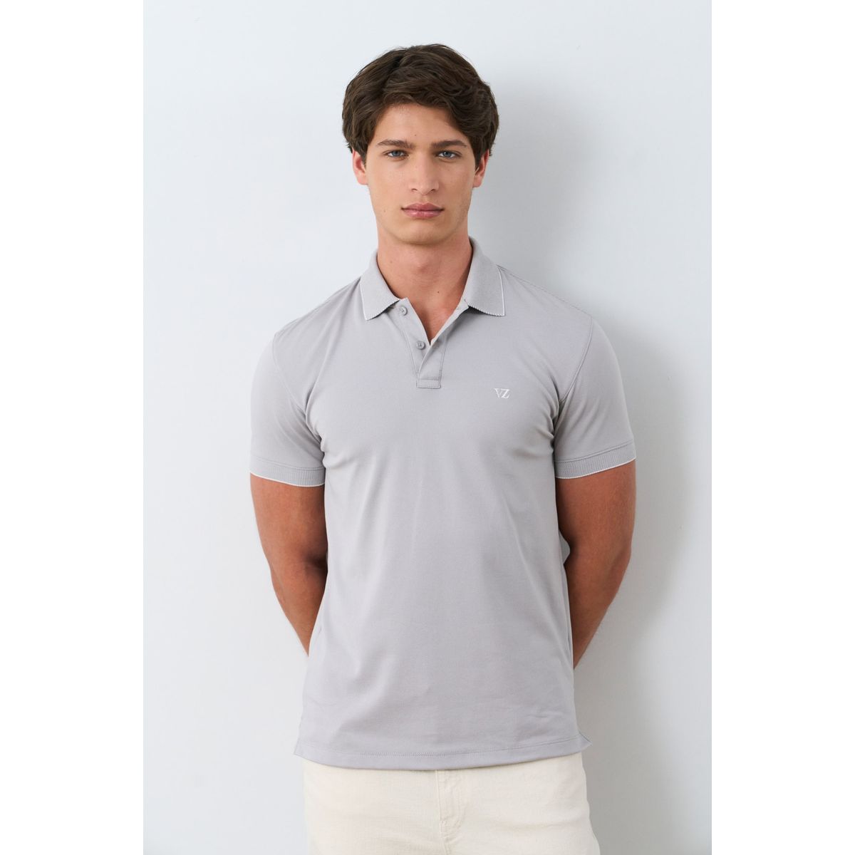 VELEZ - Vélez Polo Manga Corta Solan Para Hombre Semi Fitted Crema