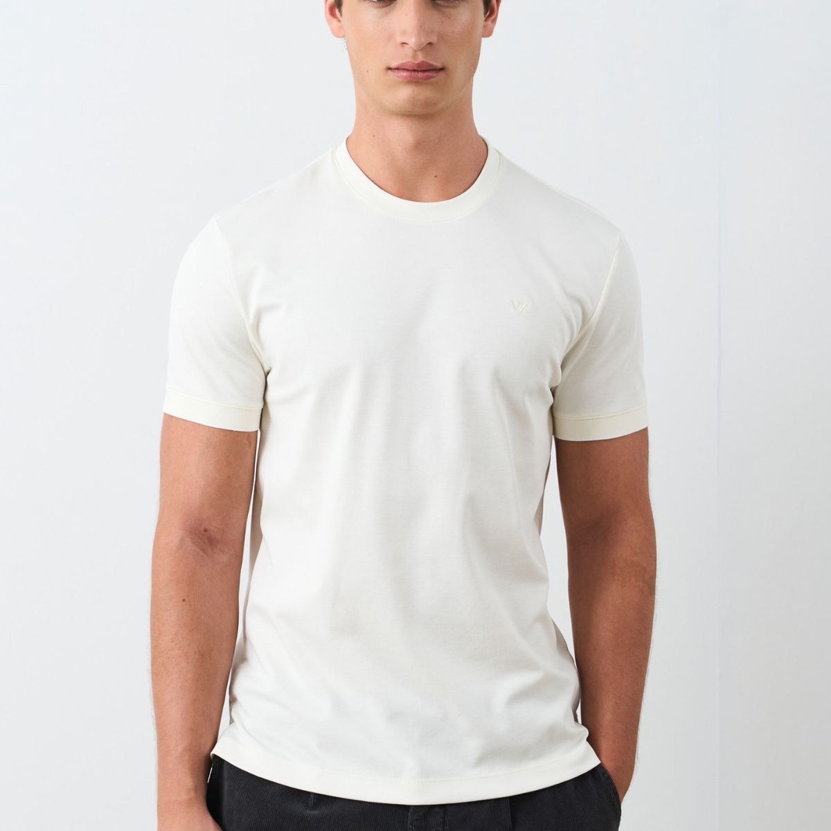 VELEZ - Vélez Camiseta Micropima Arizona Hombre Semi Ajustada Crema