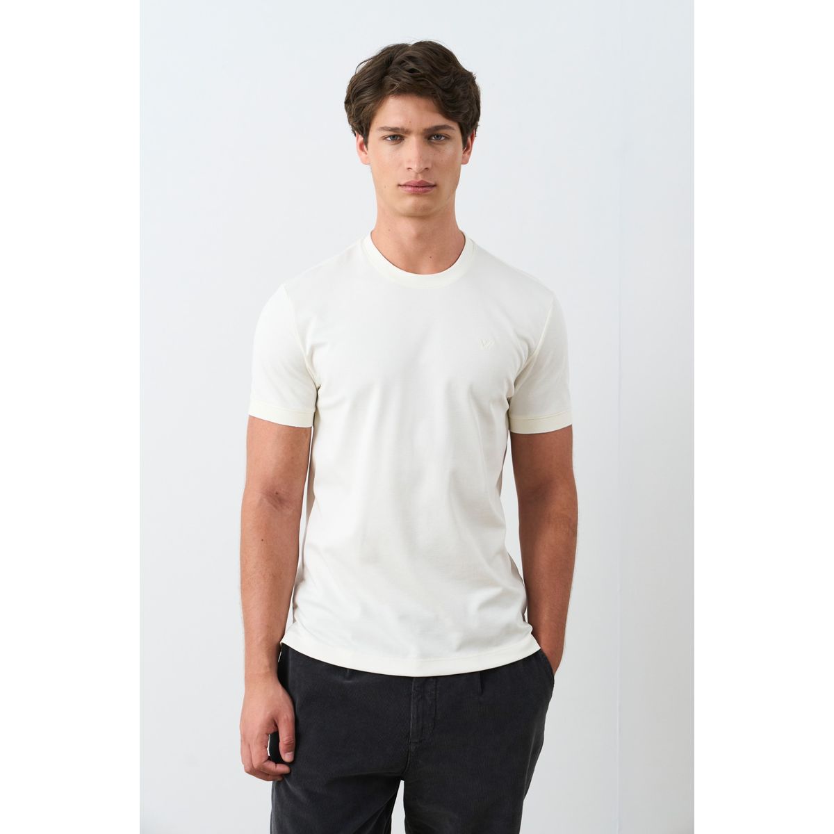 VELEZ - Vélez Camiseta Micropima Arizona Hombre Semi Ajustada Crema